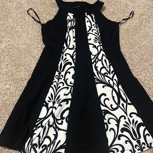 Elegant Black and White Patterned Dress
